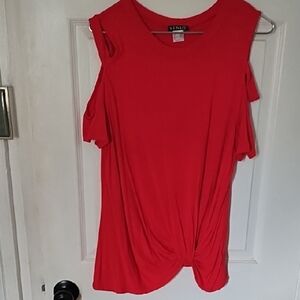 Red Women's Cold Shoulder Top